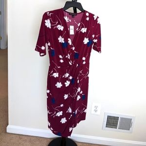 NWT Banana Republic Burgundy and navy floral dress